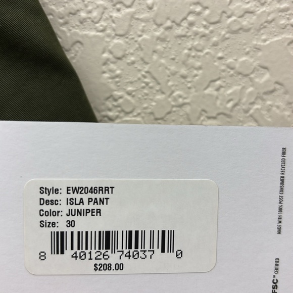 Anthropologie Edwin Isla Pleated Trouser Pants In Juniper Size 30 - Picture 8 of 8